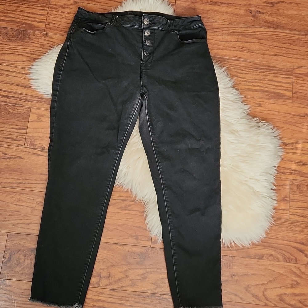 Maurices Black Button Fly Straightleg Black Jeans
